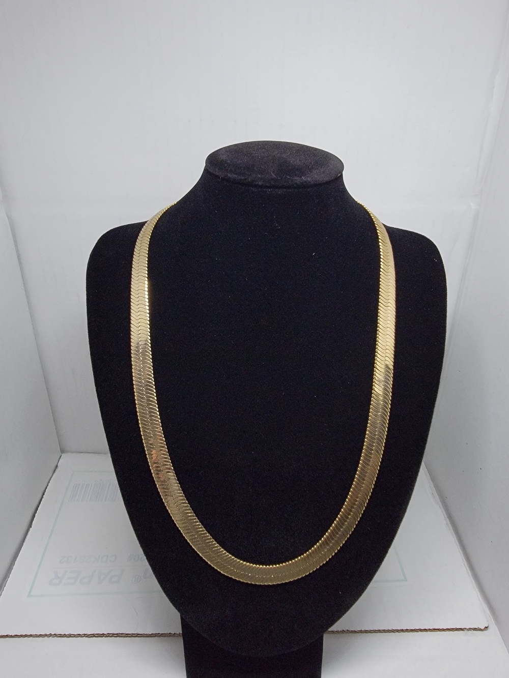 Classic Gold Herringbone Chain Necklace - Women Jewelry